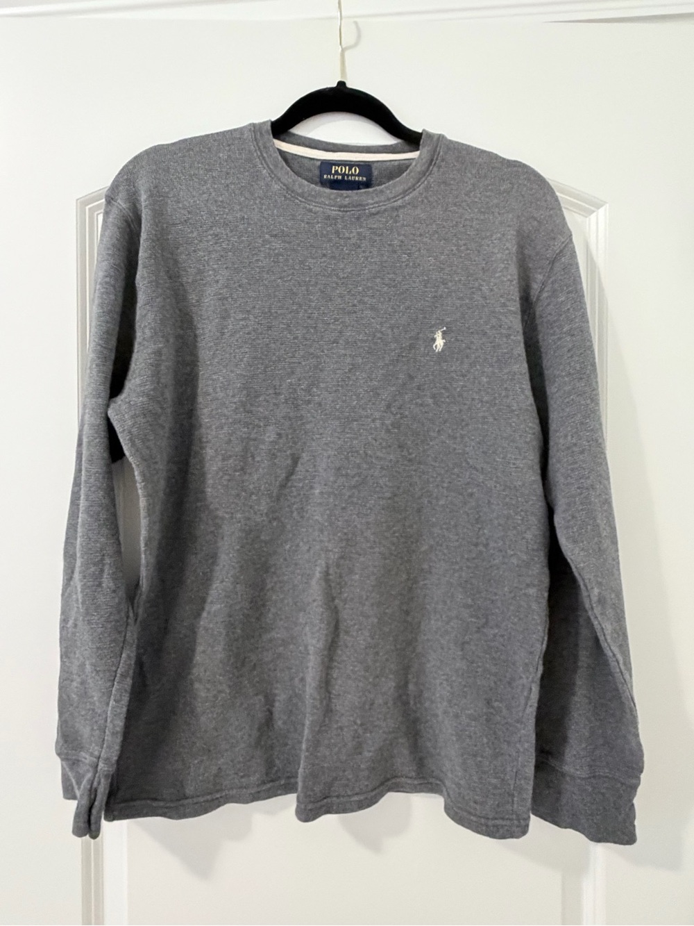 Polo by Ralph Lauren Men’s Gray Long-Sleeve Waffle Knit Thermal Shirt Size Large